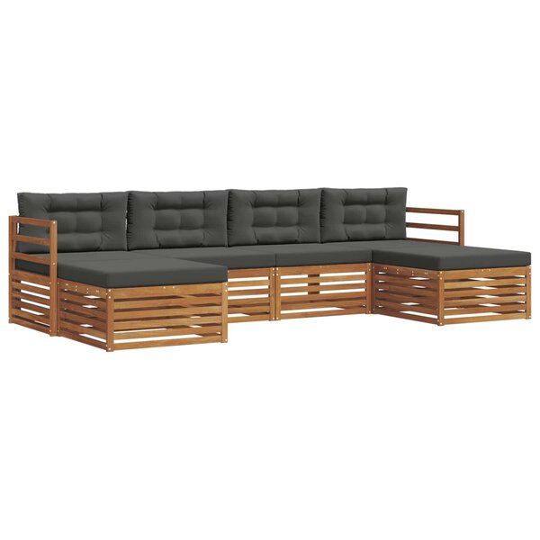 vidaXL Ensembles de canapés avec coussin 6 Pièces Naturel et Anthracite