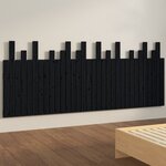 vidaXL Tête de lit murale Noir 204x3x80 cm Bois massif de pin