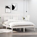 vidaXL Cadre de lit Blanc Bois de pin massif 140x190 cm