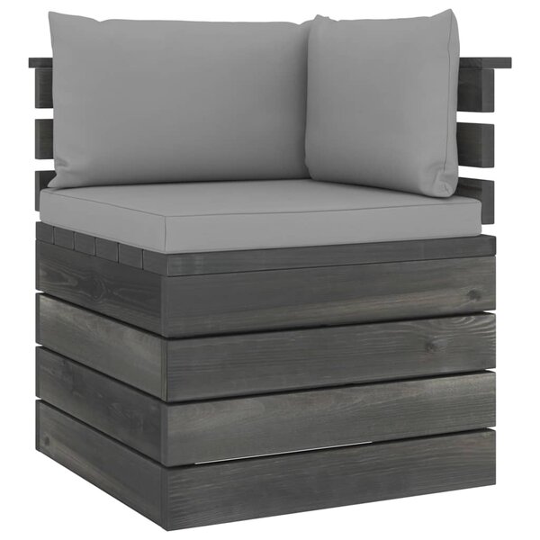 vidaXL Canapé d'angle palette de jardin avec coussins Bois de pin