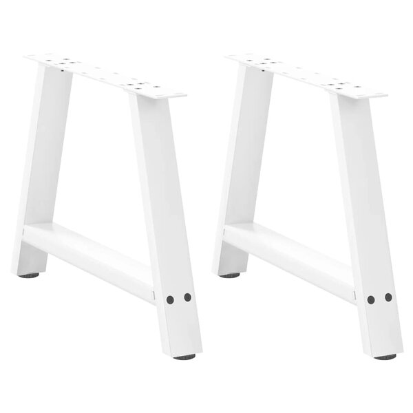 vidaXL Pieds de table basse en forme de A 2 pièces Blanc 70 x (42-43) cm Acier