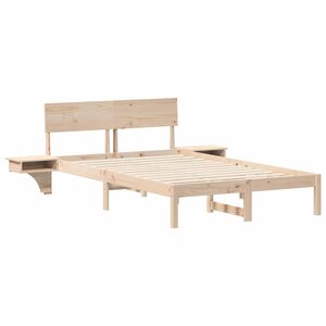 vidaXL Cadre de lit avec tête de lit Marron 120 x 190 cm Pin massif