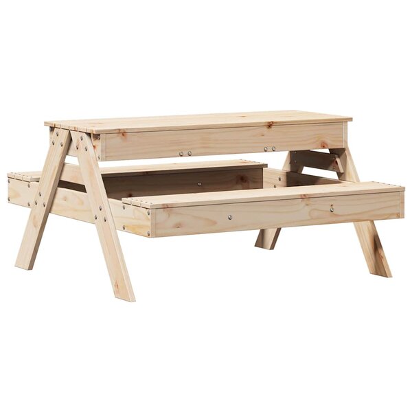 vidaXL Table de pique-nique avec bac à sable pour enfants pin massif