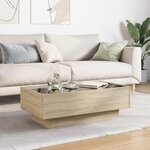vidaXL Table basse avec LED chêne sonoma 90x50x30 cm bois d'ingénierie