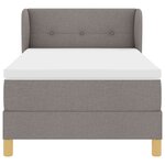 vidaXL Lit avec sommier à ressort et matelas en taupe - 80x200 cm