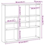 vidaXL Étagère murale vieux bois 90x16x78 cm bois d'ingénierie