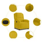 vidaXL Fauteuil inclinable électrique jaune Velours