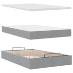 vidaXL Lit ottoman avec matelas gris clair 120x190 cm tissu