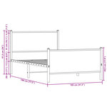 vidaXL Cadre de lit en métal sans matelas chêne fumé 100x190 cm