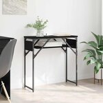 vidaXL TableConsole Chêne noir 75x30x75cm Bois d'ingénierie