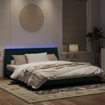 vidaXL Cadre de lit avec lumières LED vert foncé 180x200 cm velours