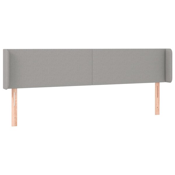 vidaXL Tête de lit avec oreilles Gris clair 183x16x78/88 cm Tissu