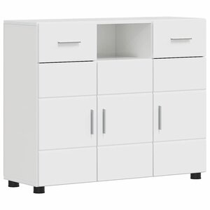 vidaXL Cabinet en Bois avec tiroir Blanc brillant 88 5 x 30 5 x 73 cm