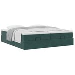 VidaXL Cadre de lit ottoman avec matelas vert foncé 180x200cm velours