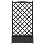 vidaXL Jardinière avec treillis noir bois massif de sapin