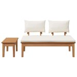 vidaXL Banc de jardin 2 Pièces Marron Teck massif