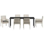 vidaXL Ensemble de salle à manger pour jardin 7 Pièces Gris clair