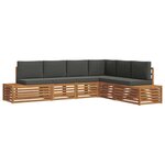 vidaXL 6 pc Ensemble de canapés d'extérieur Naturel et Anthracite