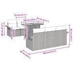 vidaXL Ensemble de canapé de jardin 7 pièces avec coussins gris en poly rotin et acacia