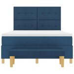 vidaXL Lit à ressorts avec matelas Bleu 140 x 190 cm tissu