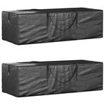 vidaXL Sacs de rangement pour coussins de jardin 2 Pièces noir