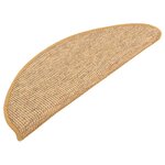 vidaXL Tapis d'escalier 15 pièces 65 x 21 x 4 cm Sisal demi-rond grand