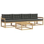 vidaXL Ensemble de canapés d'extérieur 4 pc Blanc et anthracite