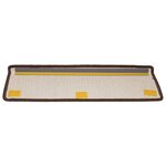 vidaXL Tapis d'escalier 15 pièces 65 x 21 x 4 cm Marron Bord rectangulaire