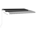 vidaXL Auvent automatique avec capteur de vent et LED 4x3 m Anthracite