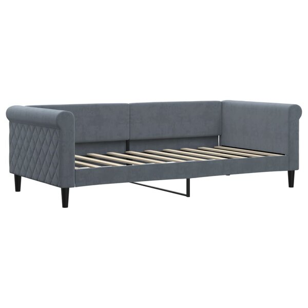 vidaXL Lit de repos gris foncé 90x190 cm velours