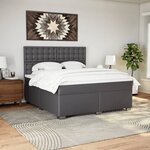 vidaXL Sommier à lattes de lit avec matelas Gris 180x200 cm Similicuir