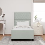 Lit vidaXL Gris clair 100x200 cm en Velours
