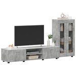 vidaXL Ensemble meuble TV FLORIN Gris béton Bois d'ingénierie