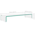 vidaXL Meuble TV/pour moniteur 90x30x13 cm verre transparent
