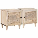 vidaXL Table de chevet 2 Pièces Beige 40 x 33 x 46 cm