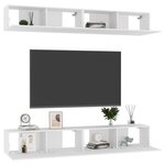 vidaXL Meubles TV 4 Pièces Blanc 100x30x30 cm Bois d'ingénierie