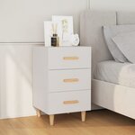 Vidaxl table de chevet blanc brillant 40x40x66 cm bois d'ingénierie