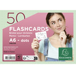 Paquet De 50 Flashcards Sous Film + Anneau - Bristol Dots Perforé - Format A6 - Vert - X 19 - Exacompta