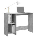 vidaXL Bureau d'ordinateur portable gris béton bois d'ingénierie