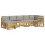 vidaXL Ensemble de canapés d'extérieur 7 pc Blanc et gris clair