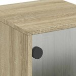 vidaXL Tables de chevet et portes vitrées 2Pièces chêne sonoma 35x37x50cm