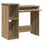 vidaXL Bureau avec étagères chêne artisanal bois d'ingénierie