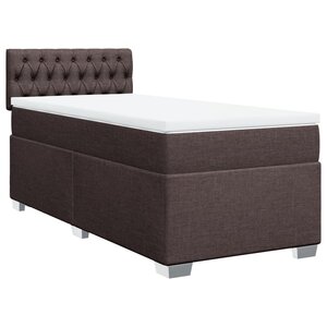 vidaXL Sommier à lattes de lit avec matelas Marron foncé 90x200 cm