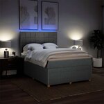 vidaXL Sommier à lattes de lit avec matelas Gris clair 160x200cm Tissu