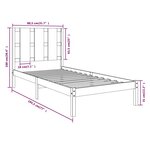 vidaXL Cadre de lit Noir Bois massif 75x190 cm Petit simple