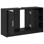 vidaXL Cabinet de Lavabo Chêne noir 90 x 29 x 55 cm Bois d'ingénierie