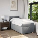vidaXL Sommier à lattes de lit avec matelas Gris clair 100x200cm Tissu
