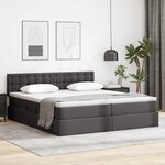 vidaXL Lit avec rangement et LED Gris 180 x 200 cm Cuir synthétique