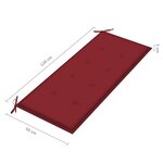 vidaXL Banc de jardin pliable avec coussin 118 cm Bambou