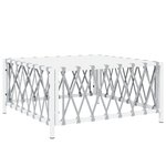 vidaXL Salon de jardin avec coussins 9 Pièces blanc acier